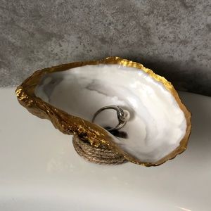 Handmade oyster shell ring dish